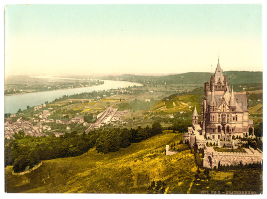A picture of Drachenburg and Konigswinter, the Rhine, Germany