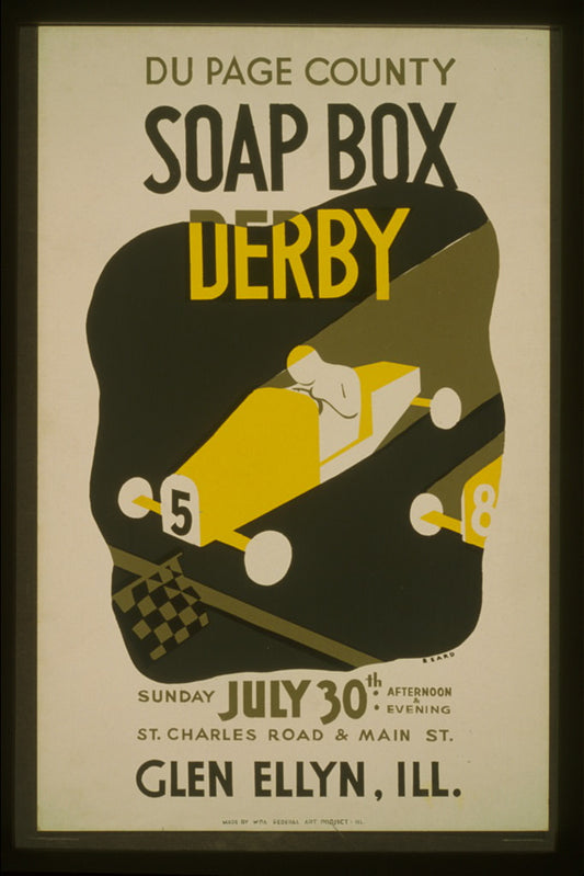 A picture of Du Page County soap box derby ... Glen Ellyn, Ill.