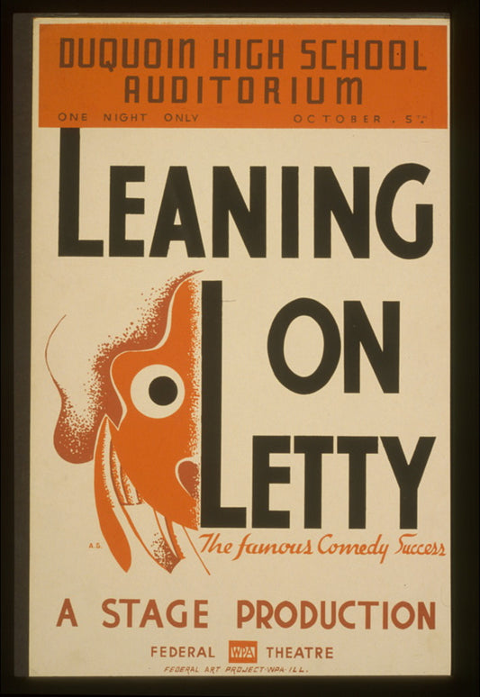 A picture of Duquoin High School auditorium - "Leaning on Letty", the famous comedy success--A stage production