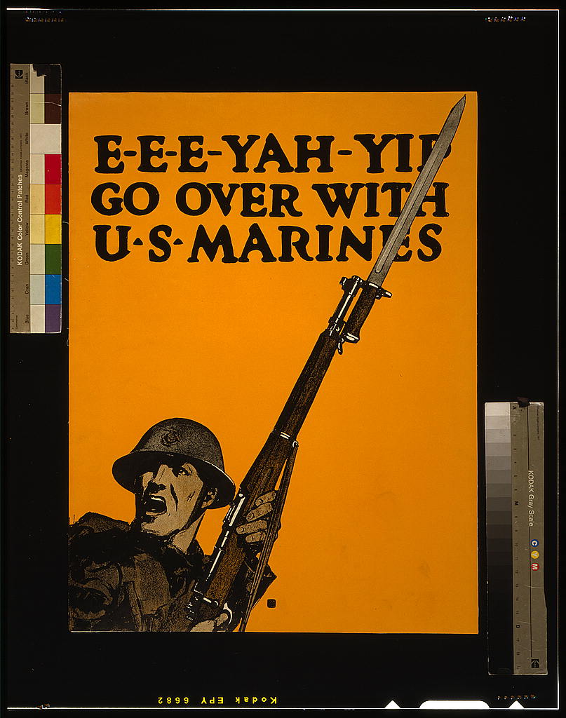 A picture of E-e-e-yah-yip Go over with U.S. Marines.