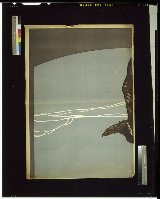 A picture of Eagle attacking double-headed Austrian imperial eagle in mid-air over mountains