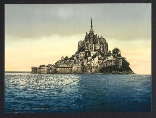 A picture of East coast at high water, Le Mont St. Michel, France