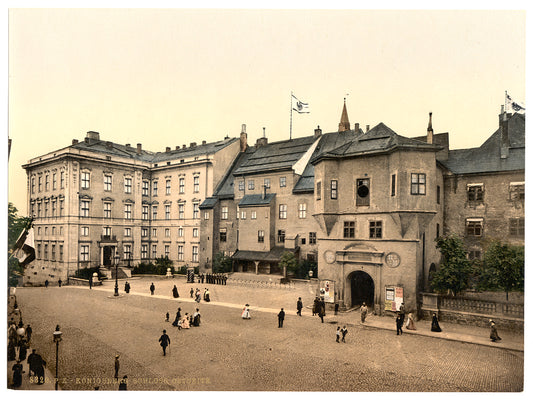 A picture of Eastern part of castle and principal garden, Konigsberg, East Prussia, Germany (i.e., Kaliningrad, Kaliningradskai︠a︡ oblastʹ, Russia)
