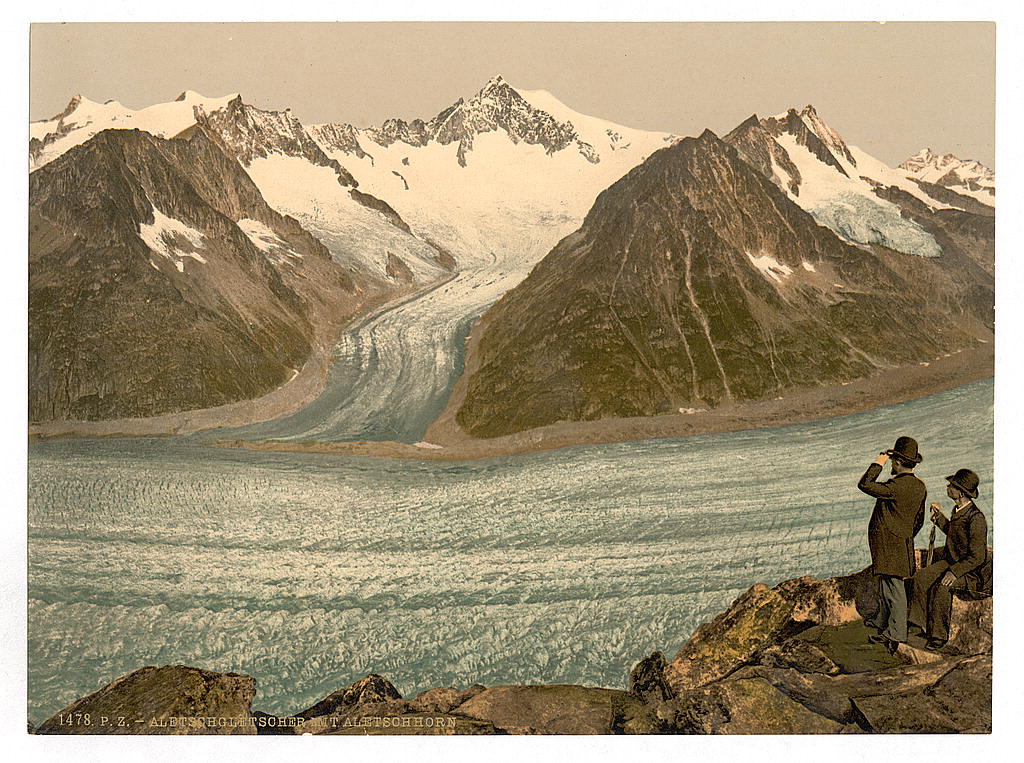 A picture of Eggishorn, Grand Aletsch Glacier, with Aletschhorn, Valais, Alps of, Switzerland