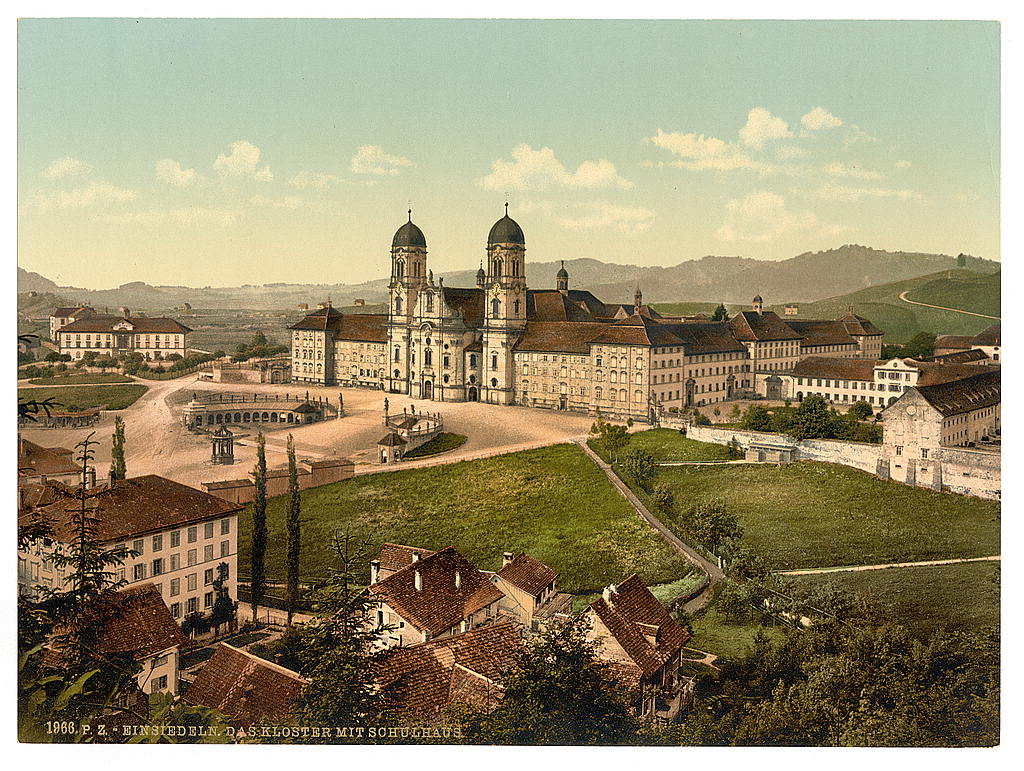 A picture of Einsiedeln, schoolhouse and monastery, Lake Lucerne, Switzerland