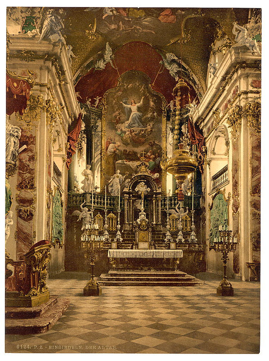 A picture of Einsiedeln, the altar in the Pilgrams' Church, Lake Lucerne, Switzerland