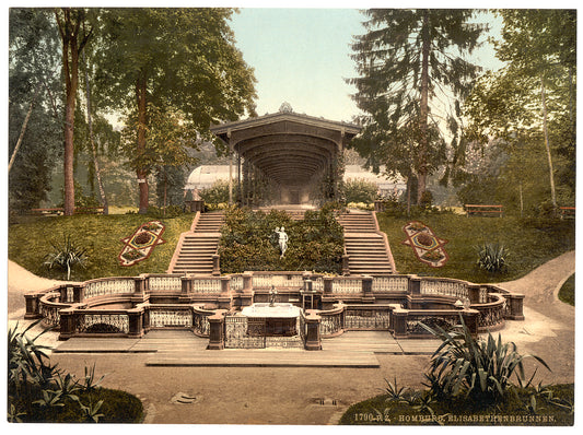A picture of Elizabeth's Fountain, Homburg (i.e. Bad Homburg vor der Höhe), Hesse-Nassau, Germany