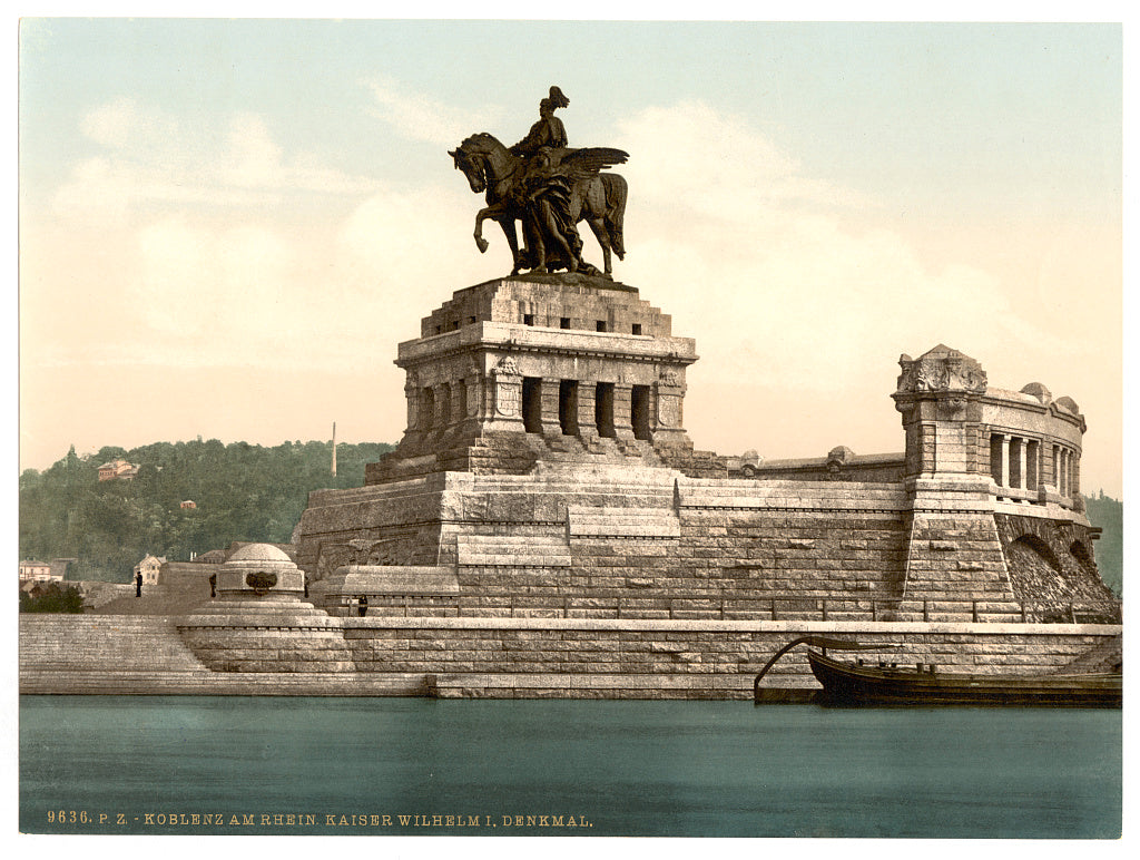 A picture of Emperor William's Monument, Coblenz, the Rhine, Germany