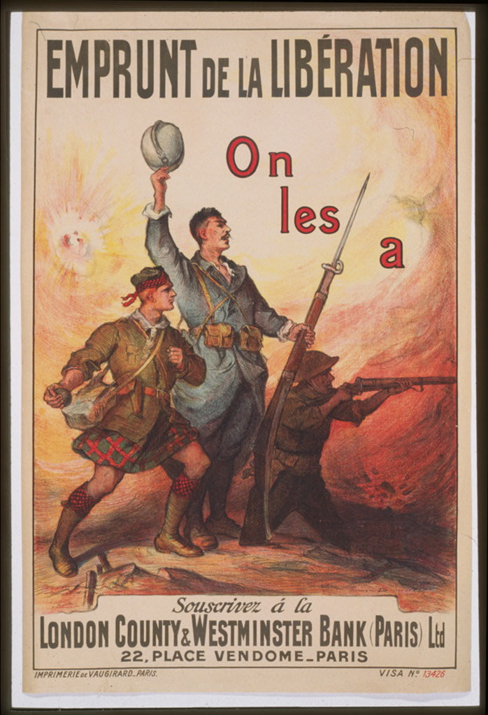A picture of Emprunt de la libération. On les a. Souscrivez á la London County & Westminster Bank