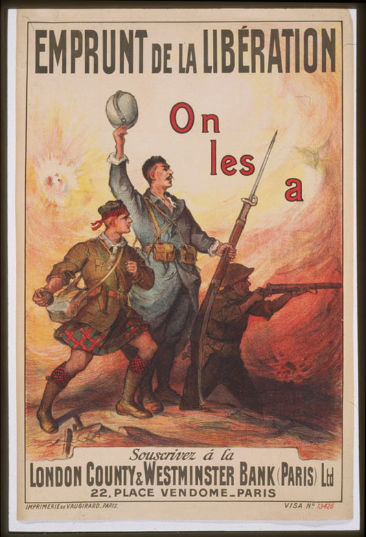 A picture of Emprunt de la libération. On les a. Souscrivez á la London County & Westminster Bank