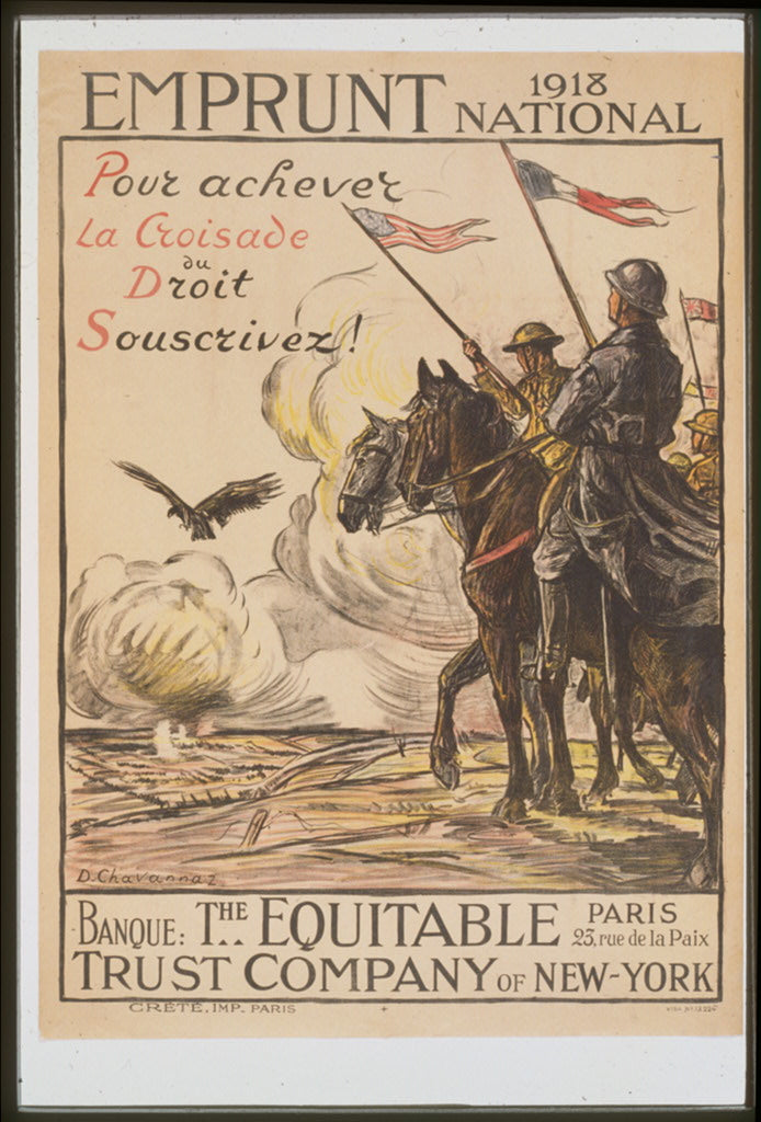 A picture of Emprunt National 1918. Pour achever la croisade du droit souscrivez!