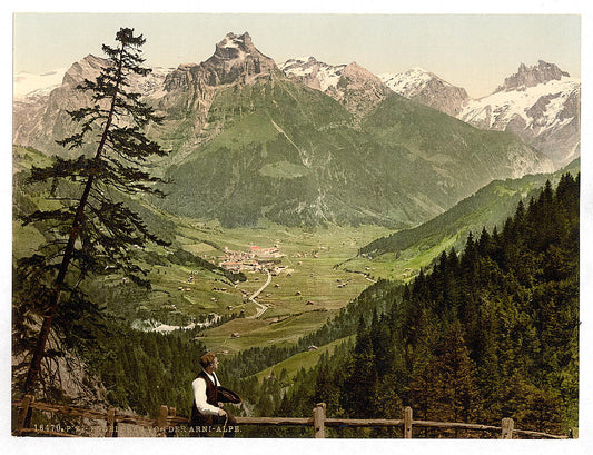 A picture of Engelberg Valley, from the Arni Alps, Unterwald, Switzerland
