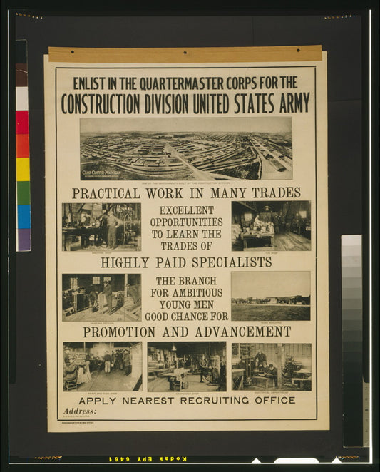 A picture of Enlist in the Quartermaster Corps for the construction division United States Army