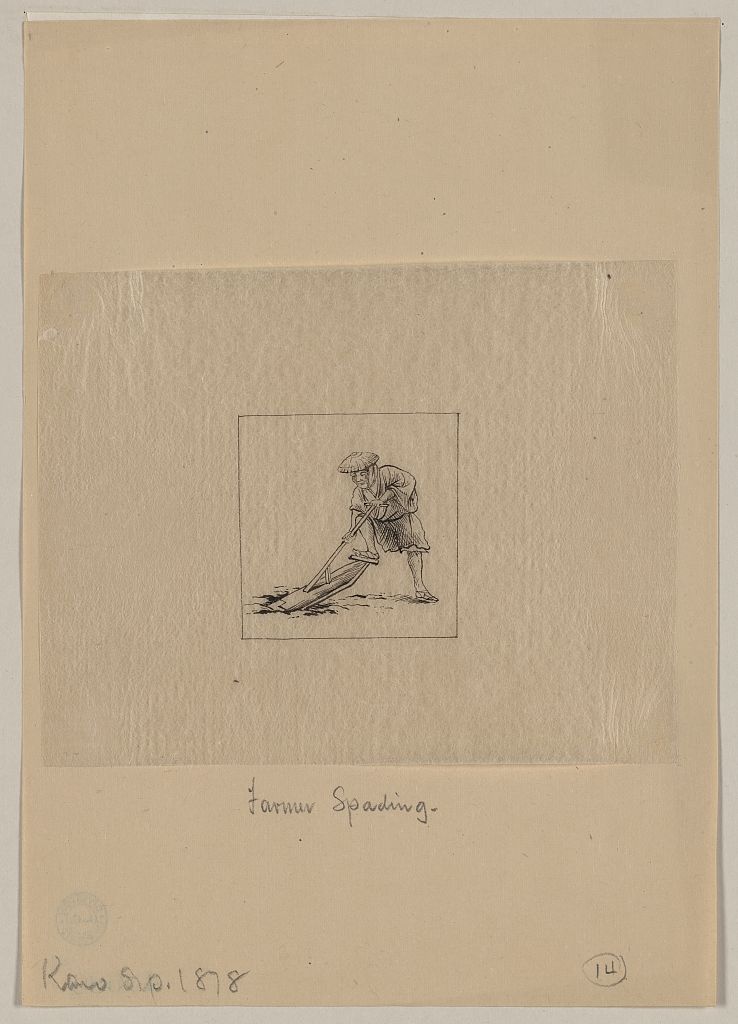 A picture of Farmer spading
