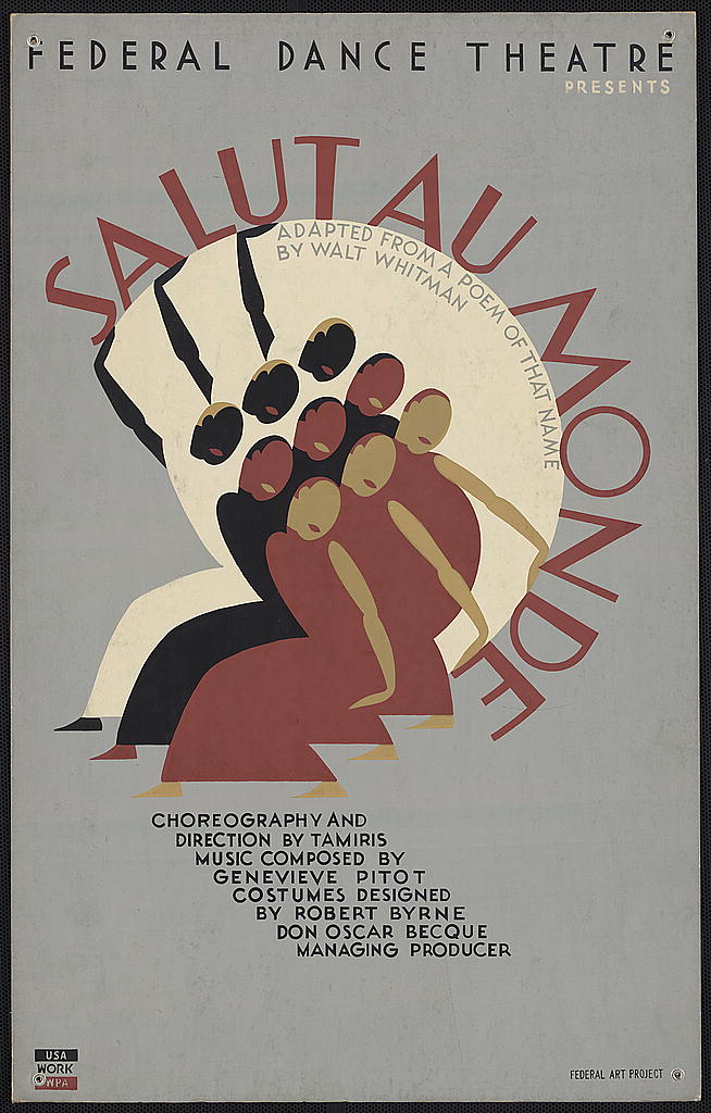 A picture of Federal Dance Theatre presents Salut au monde adapted from a poem of that name by Walt Whitman.