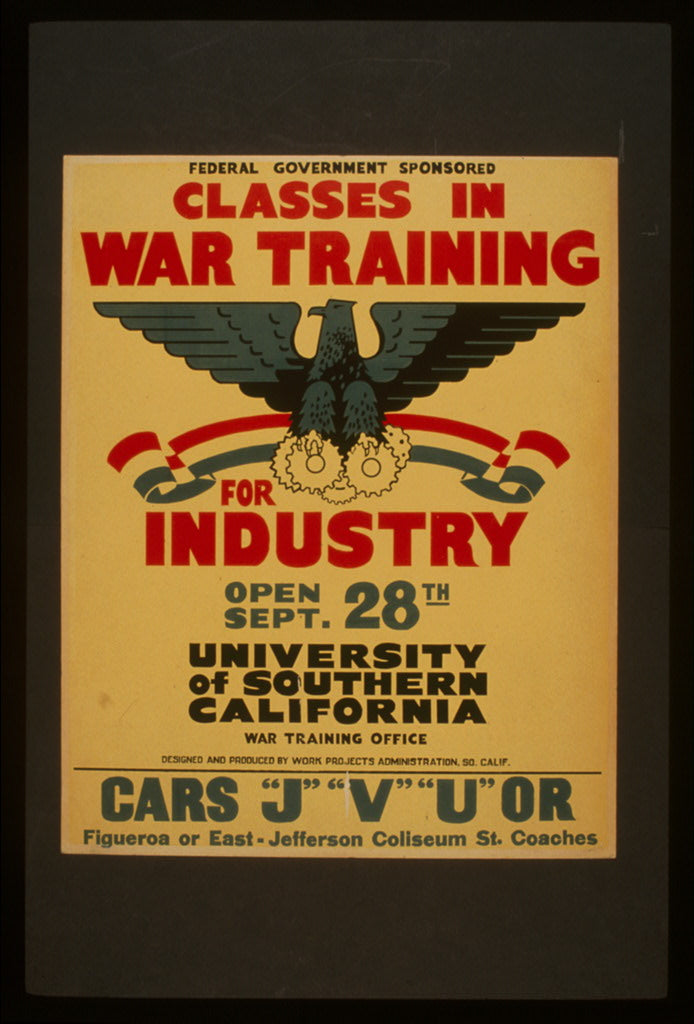 A picture of Federal government sponsored classes in war training for industry