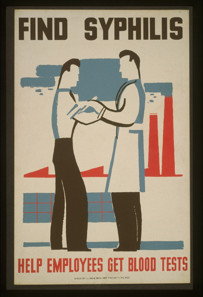 A picture of Find syphilis Help employees get blood tests.