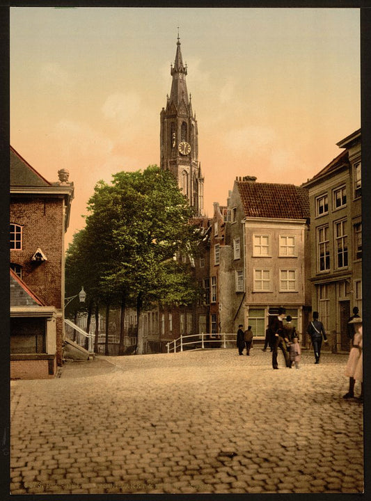 A picture of Fish market and new church, Delft, Holland