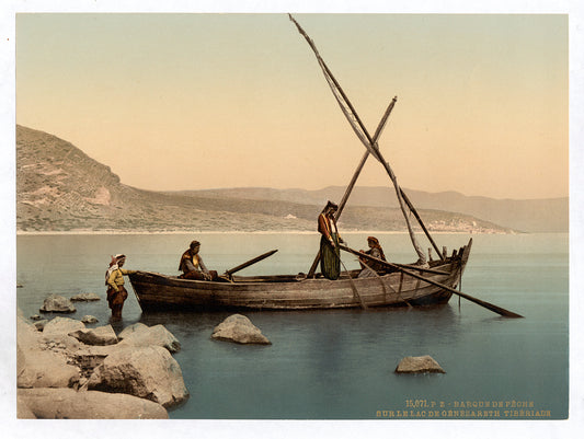 A picture of Fisherman's boat on the lake, Tiberias, Holy Land, (i.e., Israel)
