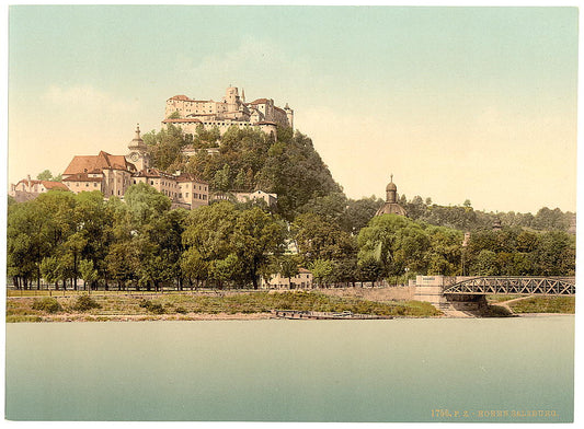 A picture of Fortress High-Salzburg (i.e., Hohensalzburg), Salzburg, Austro-Hungary