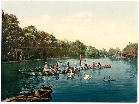 A picture of Franzenbad, lake in the park, Carlsbad, Bohemia, Austro-Hungary