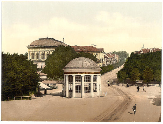 A picture of Franzenbad, springhouse and casino, Carlsbad, Bohemia, Austro-Hungary