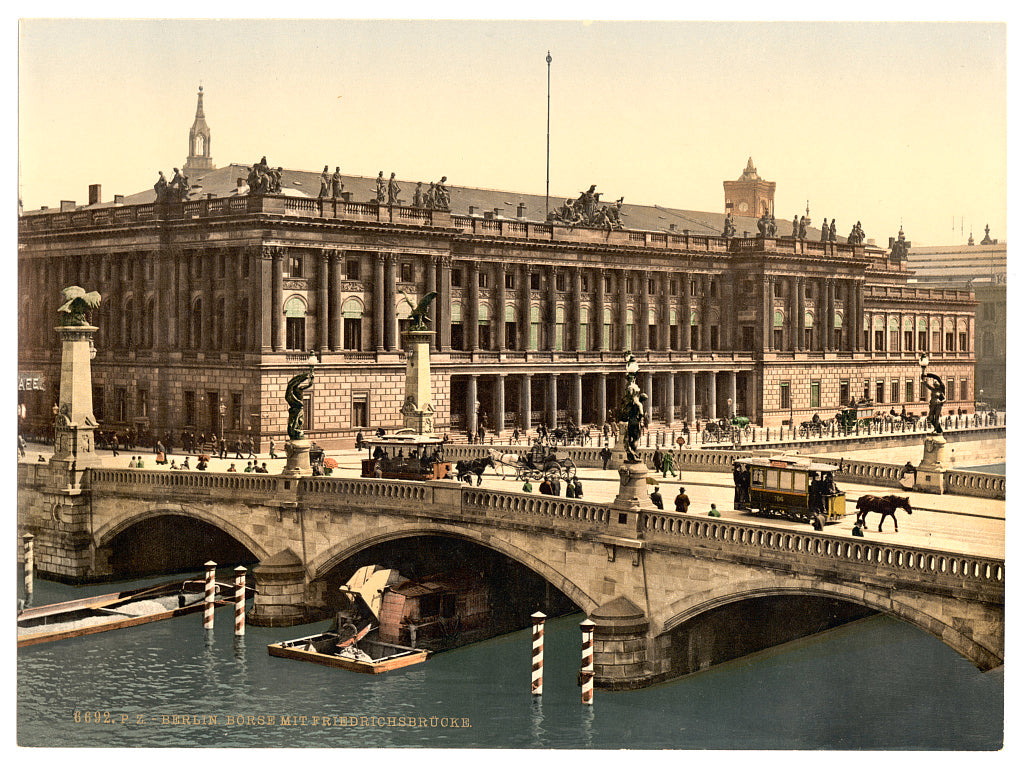 A picture of Frederick's Bridge and the Bourse, Berlin, Germany