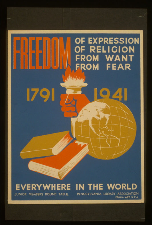 A picture of Freedom of expression, of religion, from want, from fear everywhere in the world