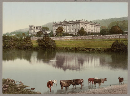 A picture of Front view of Chatsworth House, Chatsworth, England