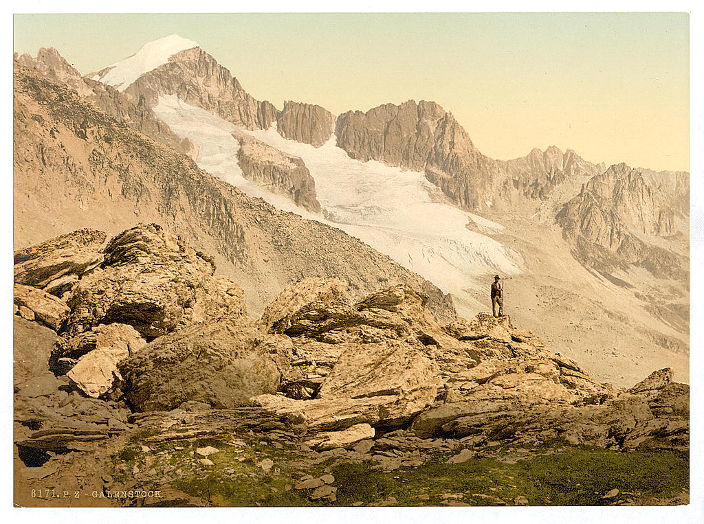 A picture of Furka Pass, Galenstock, from the Furkahorn, Bernese Oberland, Switzerland