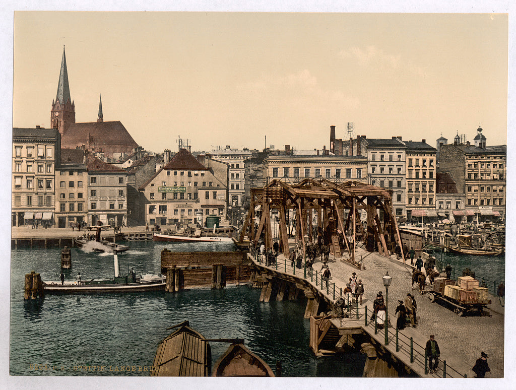 A picture of General view and Great Bridge, Stettin, Germany
