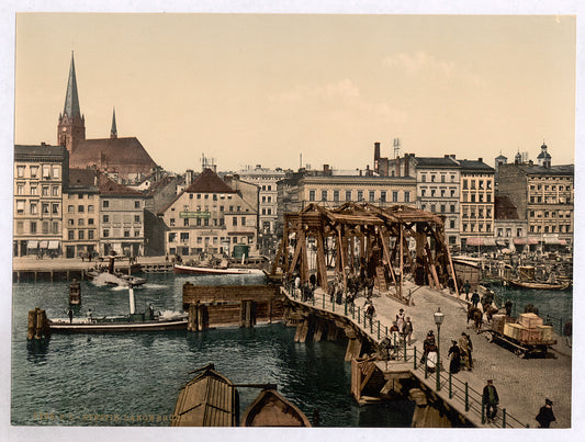 A picture of General view and Great Bridge, Stettin, Germany