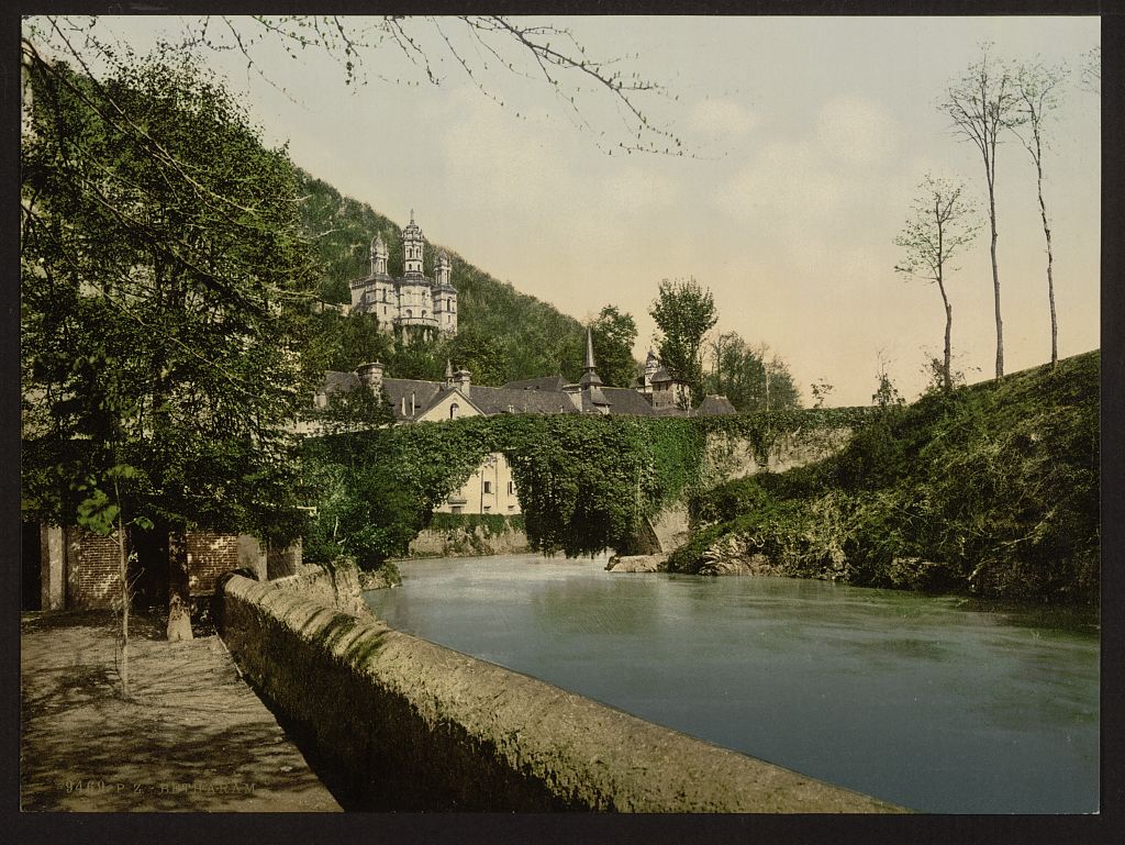 A picture of General view and the bridge, Bétharram, Pyrenees, France
