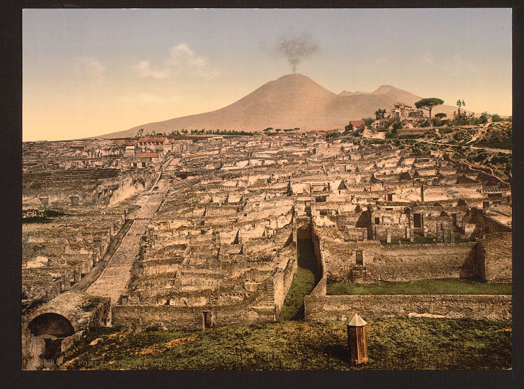 A picture of General view and Vesuvius, Pompeii, Italy