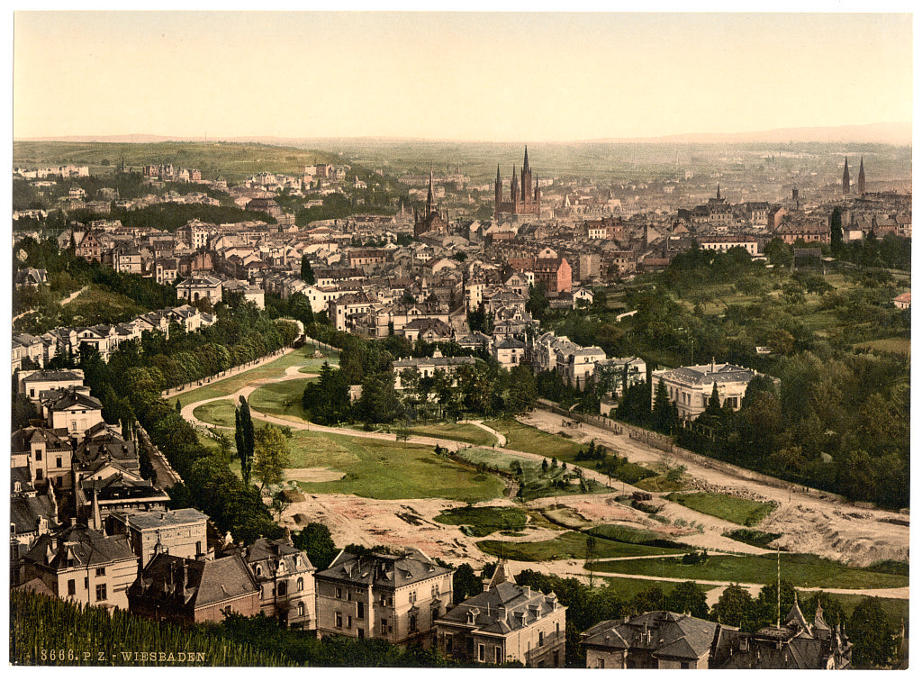 A picture of General view from Neroberg, Wiesbaden, Hesse-Nassau, Germany