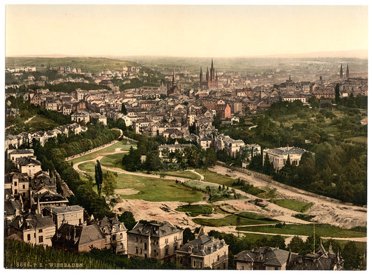 A picture of General view from Neroberg, Wiesbaden, Hesse-Nassau, Germany