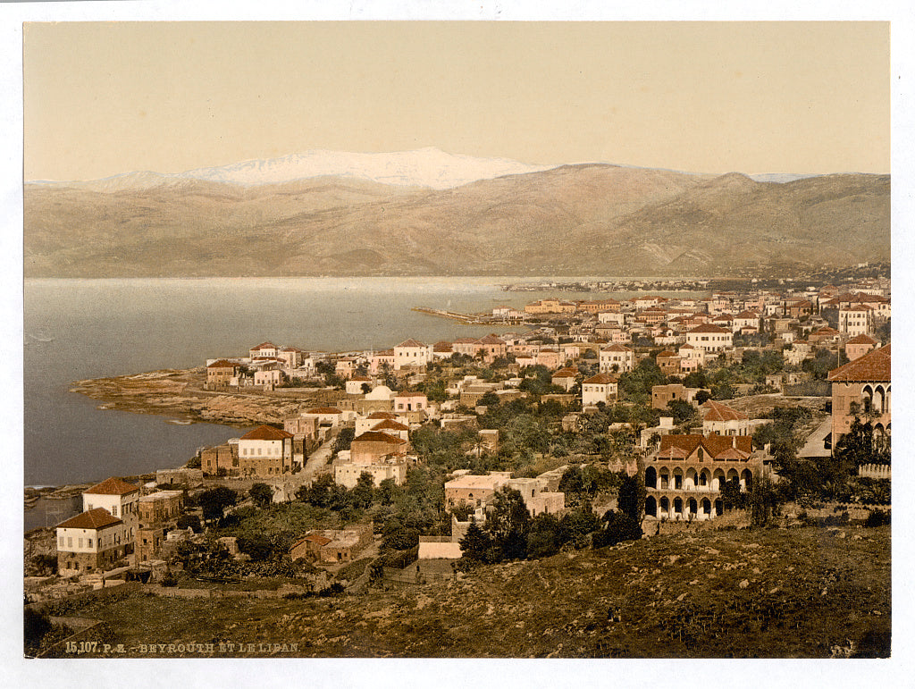 A picture of General view, with Lebanon in the distance, Beyrout, Holy Land, (i.e., Beirut, Lebanon)
