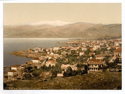 A picture of General view, with Lebanon in the distance, Beyrout, Holy Land, (i.e., Beirut, Lebanon)