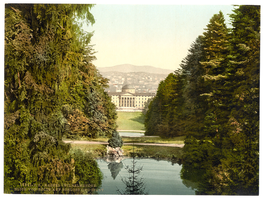 A picture of Glimpse of castle and city from Holle, Wilhelmshohe, Cassel (i.e., Kassel), Hesse-Nassau, Germany