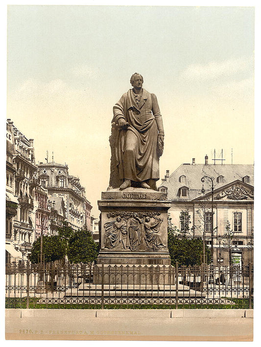A picture of Goethe's Monument, Frankfort on Main (i.e. Frankfurt am Main), Germany