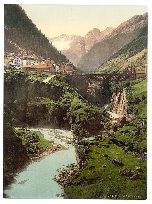 A picture of Goschenen and the Damma Glacier, St. Gotthard Railway, Switzerland