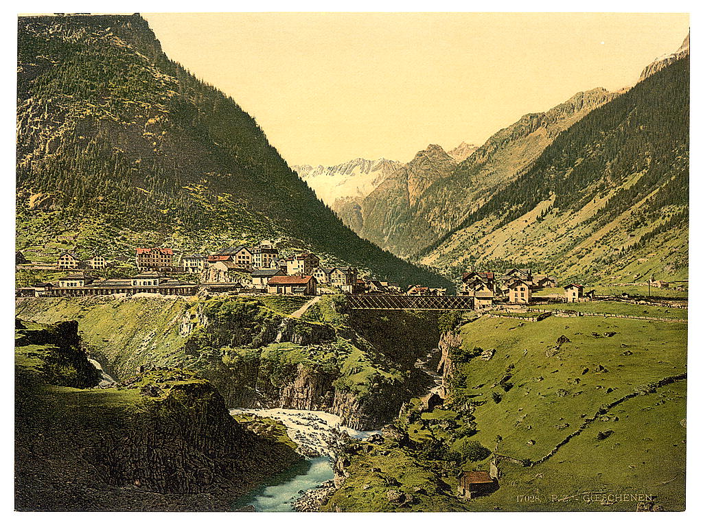 A picture of Goschenen, general view, St. Gotthard Railway, Switzerland