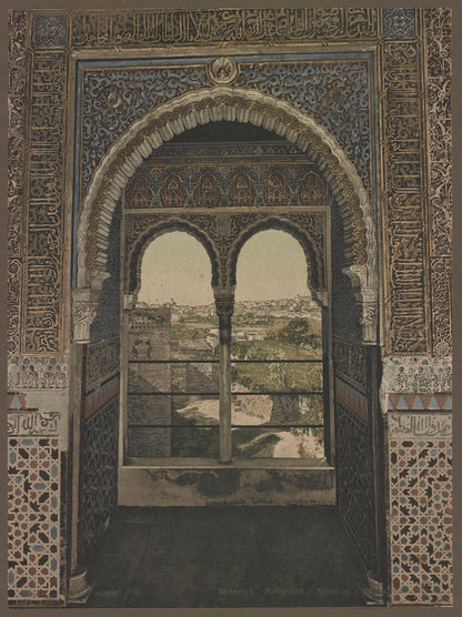 A picture of Granada. Alhambra. Ajimez de la Cautiva Isabel de Solis