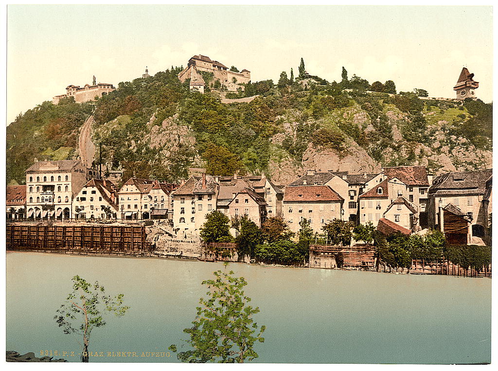 A picture of Graz, electrical elevator, Styria, Austro-Hungary