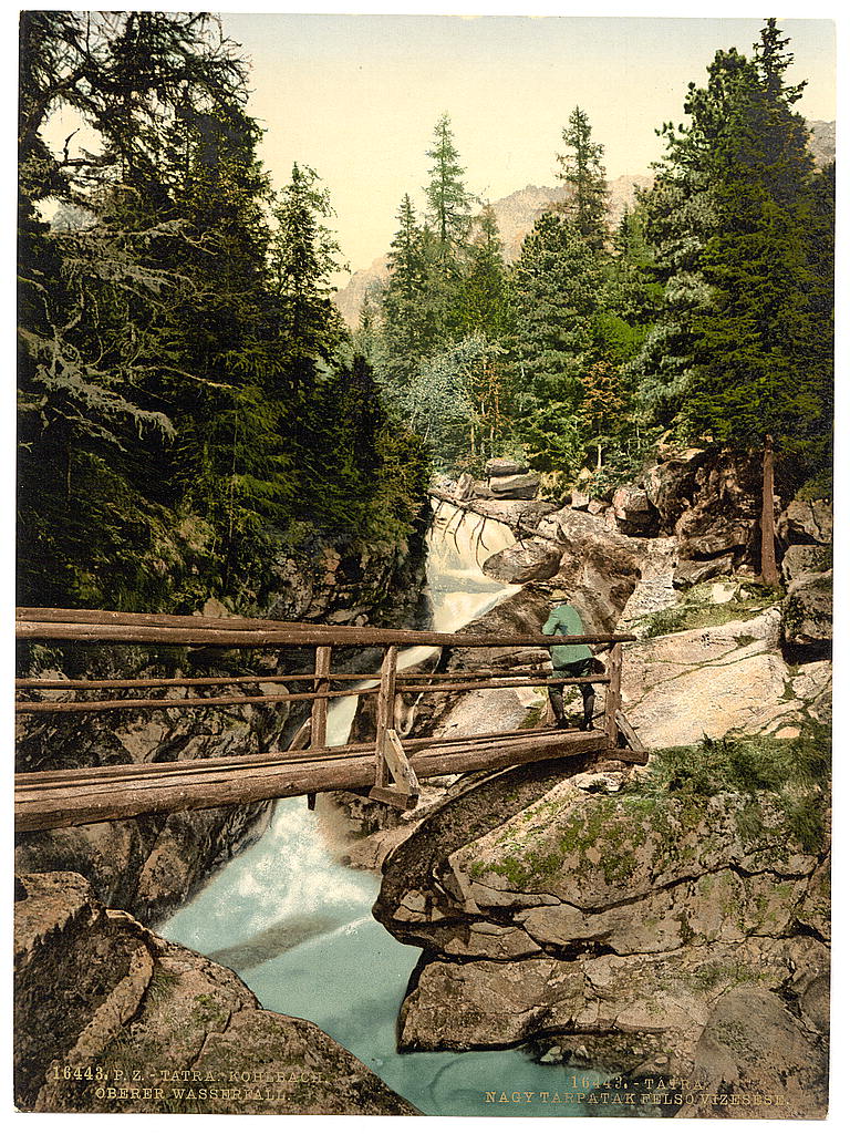 A picture of Great Kohlbach, Upper Waterfall, Tatra, Austro-Hungary