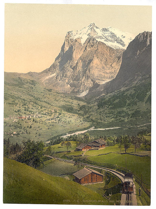 A picture of Grindelwald and Mount Wetterhorn, Bernese Oberland, Switzerland