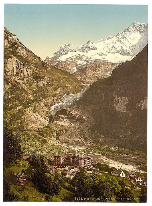 A picture of Grindelwald, Bear Hotel and glacier, Bernese Oberland, Switzerland