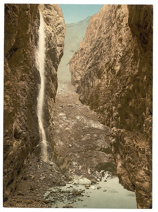 A picture of Grindelwald, grotto, II, with waterfall, Bernese Oberland, Switzerland