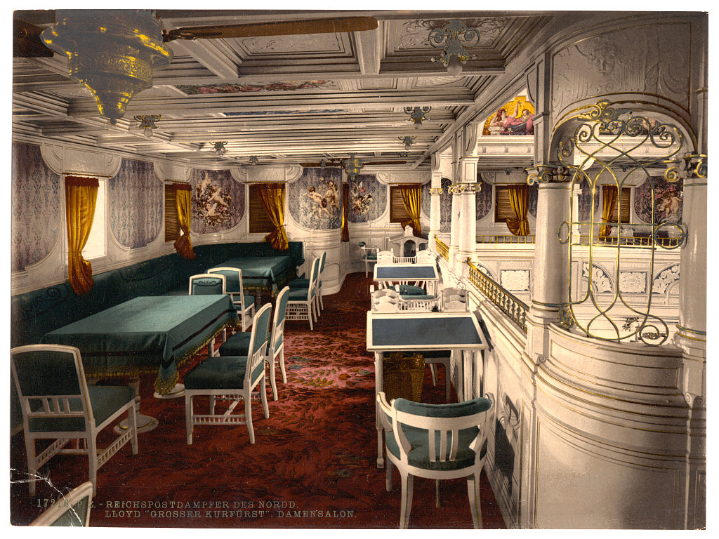 A picture of "Grosser Kurfurst," Ladies' cabin, North German Lloyd, Royal Mail Steamers