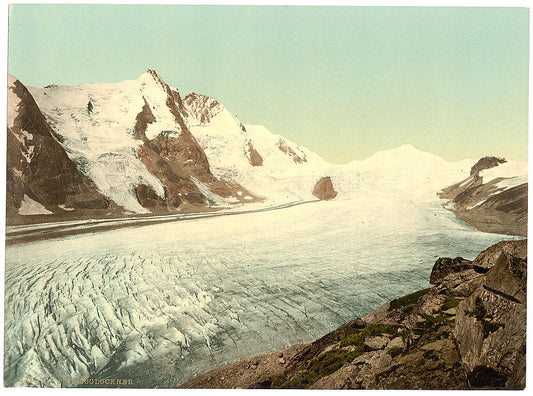 A picture of Grossglockner and Johannisberg seen from the Franz-Josephs-Höhe, Carinthia, Austro-Hungary